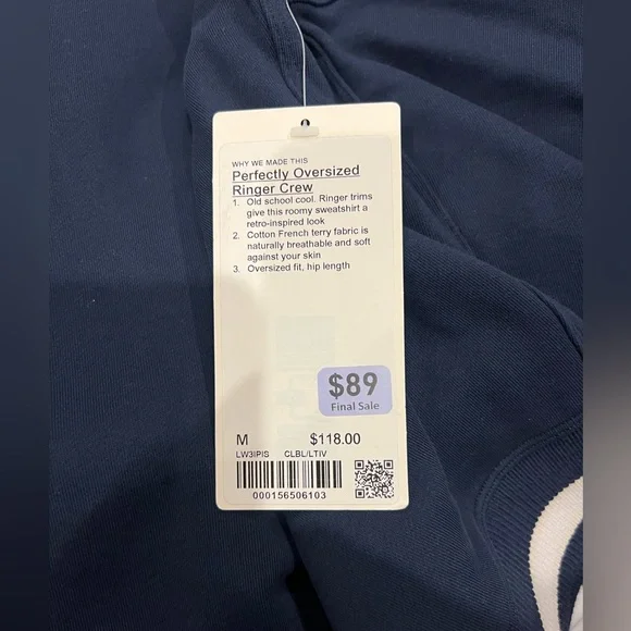 NWT Lululemon Perfectly Oversized Ringer Crew - Picture 3 of 3